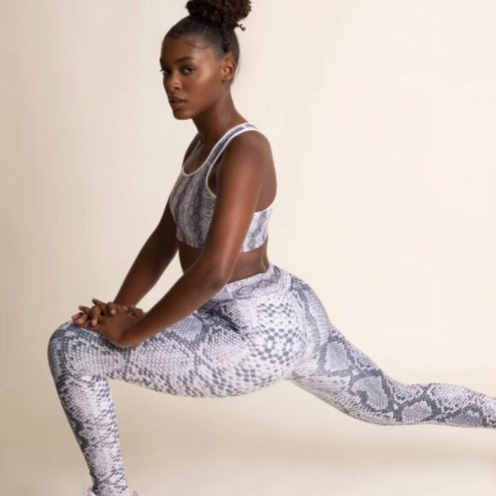 SoulCycle x Zoezi Collab Safi Snake Skin Print Soft High Waisted Workout NWOT